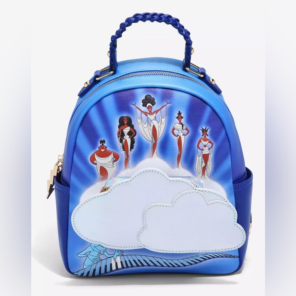 Loungefly Disney Hercules Muses Cloud Mini Backpack Blue Bag Purse